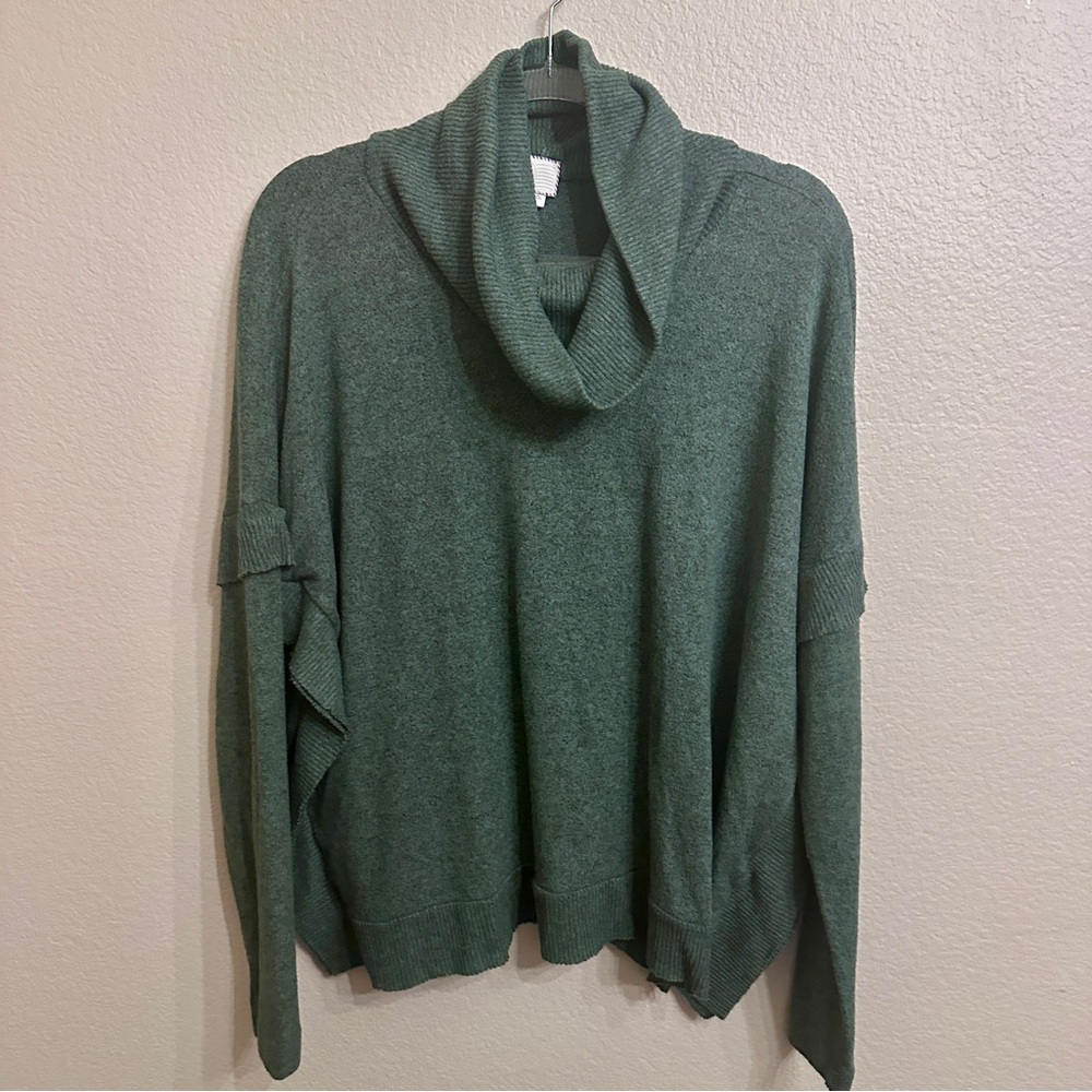 Postmark/Anthropologie Green Cowl Neck Sweater
